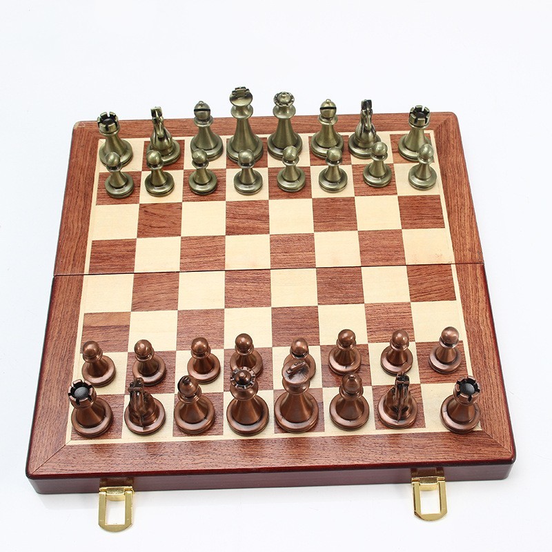 Chess European Metal Alloy Competitive Educational Toy Folding Board - Image 3