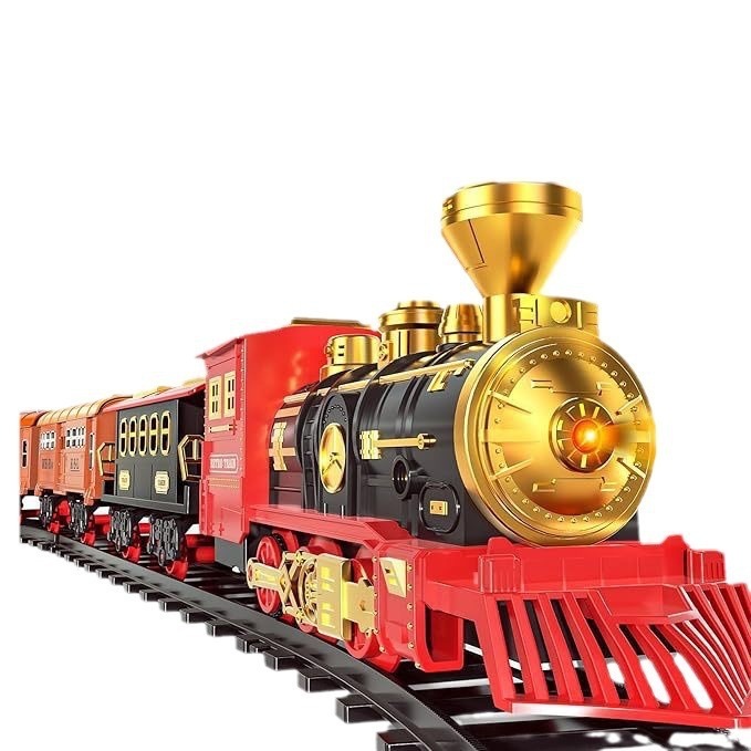 Simulation Electric Track Toy Retro Christmas Steam Train - Image 2