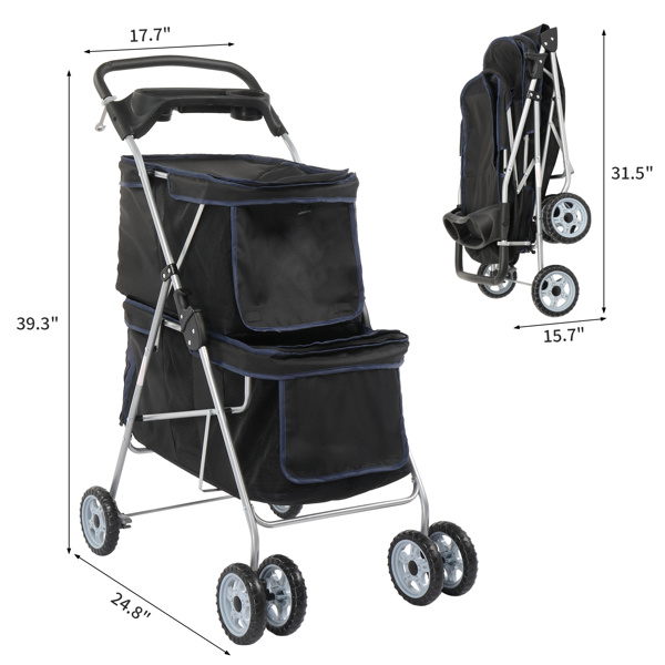 4-wheeled Double-decker Style, Pet Strollers - Image 3