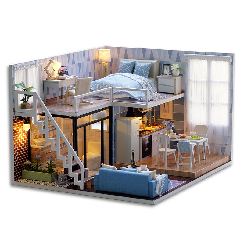Light Blue Time Handmade Doll House - Image 4