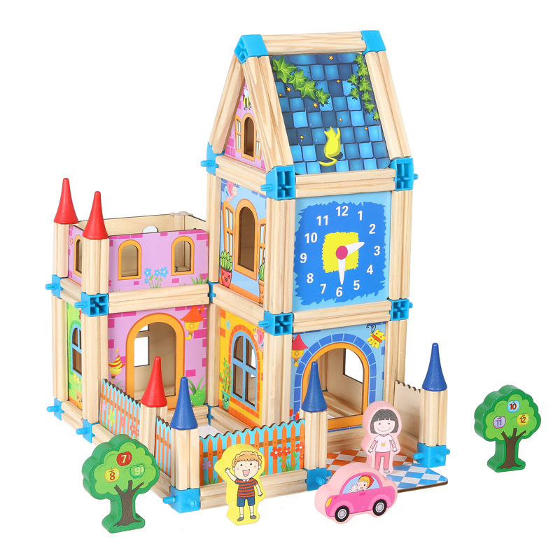 Children's wooden building blocks