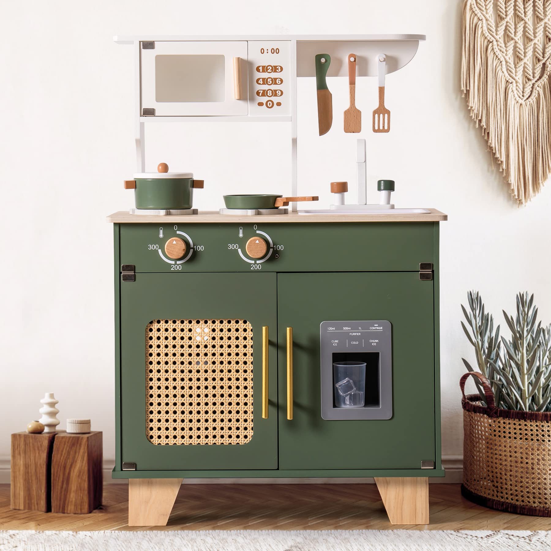 ROBUD Green Wooden Kitchen Toy Set - Image 4