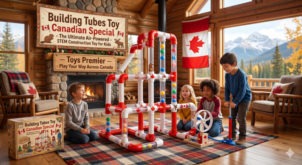 Building Tubes Toy Canadian Special, The Ultimate Air-Powered STEM Construction Toy for Kids